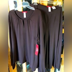 AK ANNE KLEIN Dark Purple 2 Piece Skirt Set. Size XL.  NWT on the Blouse